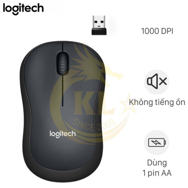 Chuột không dây Logitech Silent M220 (Đen)